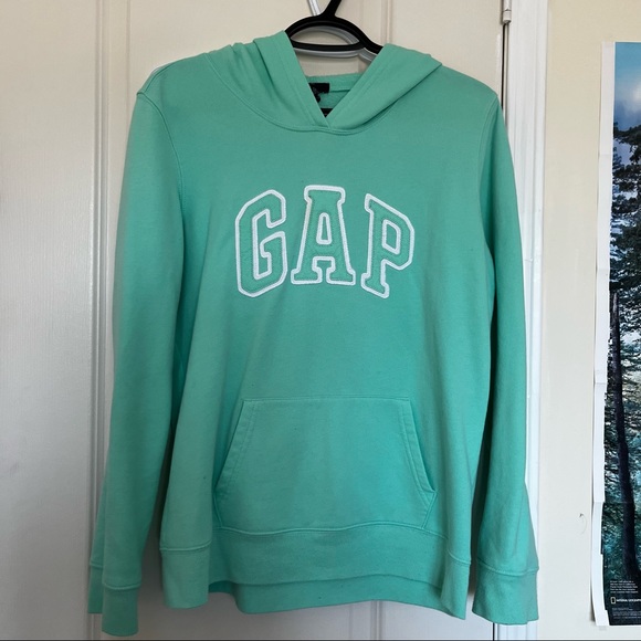 GAP green hoodie with letterings - Picture 1 of 3